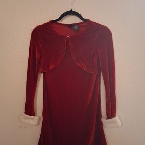 Basic Editions Red Velvet Dress